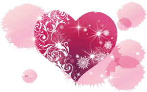 Gif animé coeur rouge brillant